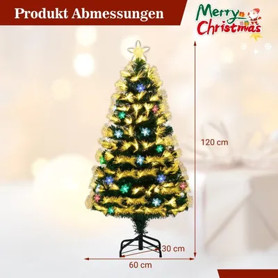 Image de Sapin de Noël artificiel de 120 cm avec lumières et étoile au sommet