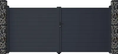 Produktbild von Elektrisches Aluminium-Flügeltor L397 x H181 cm anthrazit NAZARIO