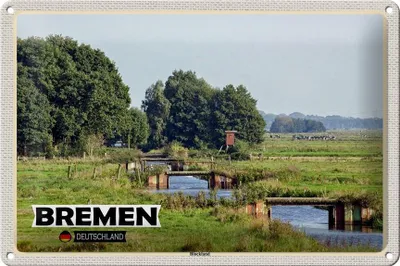Produktbild von Blechschild Städte Bremen Deutschland Blockland 30x20cm
