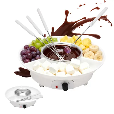 Schokoladenfondue mit 4 Spießen, 2 Temperaturstufen, 500 ml