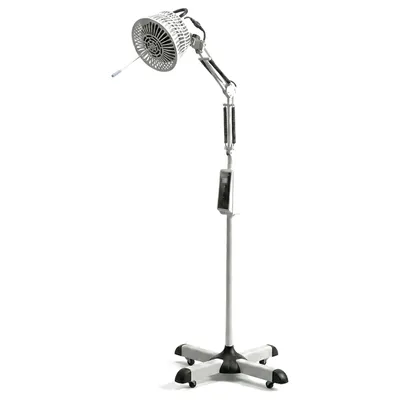Image de LIROMA® TDP 607A, lampe TDP infrarouge 300 W à plaque minérale, 33 minéraux, minuterie 30/60/90 min, réglable jusqu'à 160 cm, pied à roulettes