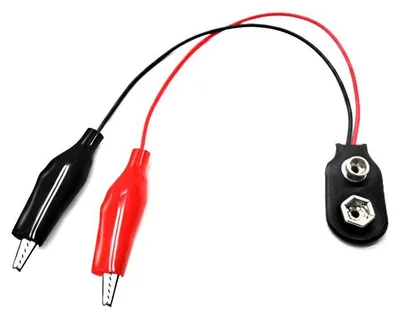 Produktbild von 9V-Batterie Clip mit Krokodilkabeln