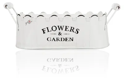 Produktbild von FLOWERS & GARDEN Jardiniere Blumenkasten mit Griffen 26cm weiß