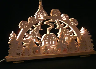 Produktbild von Original Erzgebirgischer Marken Schwibbogen Lichterbogen 50 x 31 cm S50-B_52