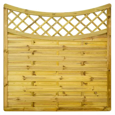 Produktbild von Ligna Gard Dichtzaun Lausanne Pro gebogen mit Rankgitter 180x180 cm Holzzaun Kiefer Kesseldruckimprägniert stabiler Rahmen 44x68 mm sehr stabil