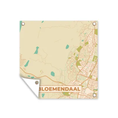 Obrázek produktu pro MuchoWow® Zahradní plakáty - Mapa - Mapa města - Bloemendaal - Mapa - 200x200 cm - Zahradní dekorace