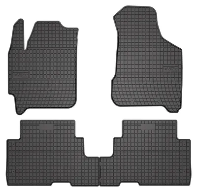 Produktbild von Gummi-Fußmatten für Kia Carens II 2002-2006 (Minivan) – 4-tlg, Schwarz, passgenau