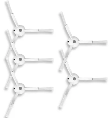 5 Silikon-Seitenbürsten für Roborock S7, Q7 Max, S7 MaxV, S6, E, weiß