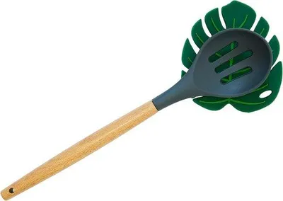 Immagine prodotto di Portacucchiai in silicone verde, 11,5 x 11,5 cm, a forma di foglia