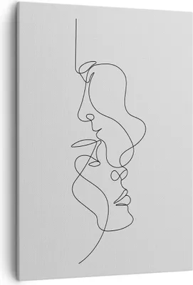 Produktbild von Bild auf Leinwand - Leinwandbild - Einteilig - Stück Linear Paar - 50x70cm - Wand Bild - Wanddeko - Wandbilder - Leinwanddruck - Kunstdruck - Wanddekoration - Leinwand bilder - Wandbild - PA50x70-4895