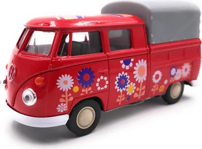 Zdjęcie produktu dla Onwomania Model Samochodu T1 Platforma Autobus Bulli Kwiaty Losowy Kolor! Samochód Mst. 1:34-39
