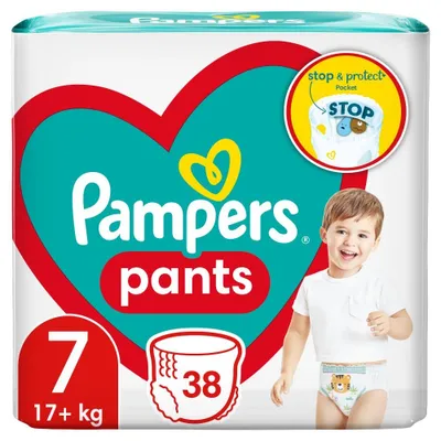 Produktbild von Pampers Pants Windeln Größe 7 (17+ kg), 38 Stück, Bester Schutz & Komfort Pampers in Einfach anzubringenden Windeln