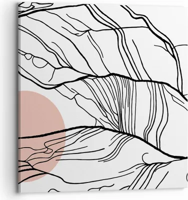 Produktbild von Bild auf Leinwand - Leinwandbild - Einteilig - Abstraktion Linien Sonne - 70x70cm - Wand Bild - Wanddeko - Wandbilder - Leinwanddruck - Bilder - Wanddekoration - Leinwand bilder - AC70x70-4770
