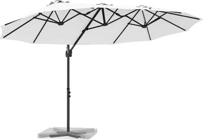 Produktbild von vidaXL Sonnenschirm Sand 372 x 198 x 243 cm Polyester und Aluminium