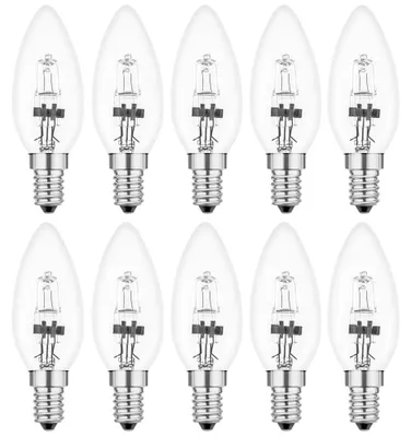 Produktbild von 10 x Kerze Eco Halogen Glühbirne 18W = 25W / 23W E14 Glühlampe Kerzen warmweiß dimmbar