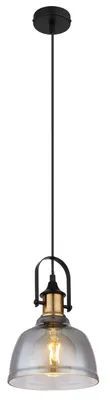 Immagine prodotto di Globo Lighting lampada a sospensione in metallo nero, ottone, vetro, cavo PVC nero, ø: 200mm, H: 1200mm, escl. 1x E27 60W 230V
