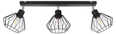 Produktbild von KAR-LIGHTING Deckenleuchte 3-flammig Schwarz, Metall für Esszimmer, Wohnzimmer, Büro – drehbar, E27-Fassung