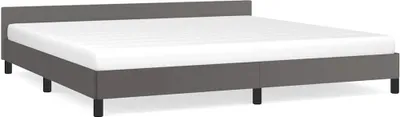 Produktbild von vidaXL Bettgestell mit Kopfteil ohne Matratze Grau 200x200 cm
