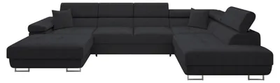 Produktbild von MIRJAN24 Wohnlandschaft Torezio Bis Cord, Stilvoll Eckcouch mit Bettkasten und Schlaffunktion, Einstellbare Kopfstützen, 346x203x70-90 cm (Farbe: Poso 135, Seite: Rechts)