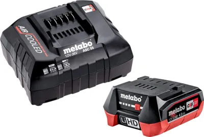 Zdjęcie produktu dla Zestaw podstawowy Metabo 1x akumulator LiHD 12 V 4,0 Ah ( 625349000 ) + ładowarka ASC 55 ( 627044000 )