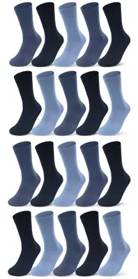 Produktbild von 10 I 20 I 30 Paar Socken Damen & Herren Business Socken Baumwolle Strümpfe Schwarz Blau Grau Karo Kariert 10700 - 20 Paar JeansINavyIBlau 35-38