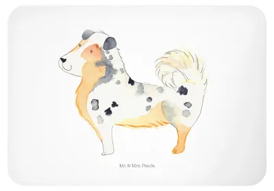Produktbild von Mr. & Mrs. Panda Kühlschrankmagnet Hund Australien Shepherd - Weiß - Geschenk, magnet, zettelhalter, Sprüche, haftmagnet, Spruch, Hundeliebe, whiteboardmagnet