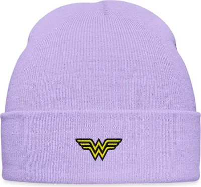 Produktbild von Spreadshirt DC Comics Wonder Woman original Logo Stick Bestickte Wintermütze, One size, Lavendel