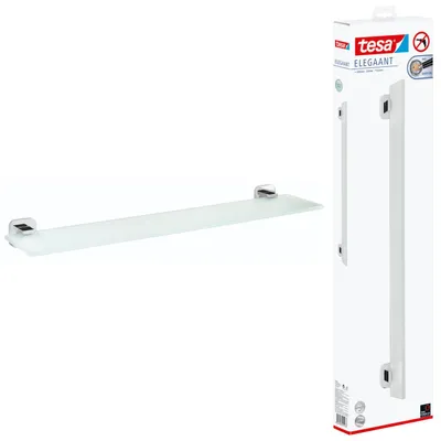 Produktbild von TESA 40442, Chrom, Weiß, Glas, Stahl, Satin, Klebekissen, 6 kg, 600 mm