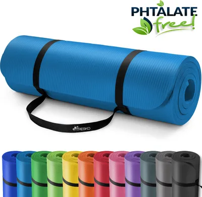 Produktbild von TRESKO Yoga Mat 190x100x1,5cm Fitness Mat Gymnastic Mat Pilates Blue