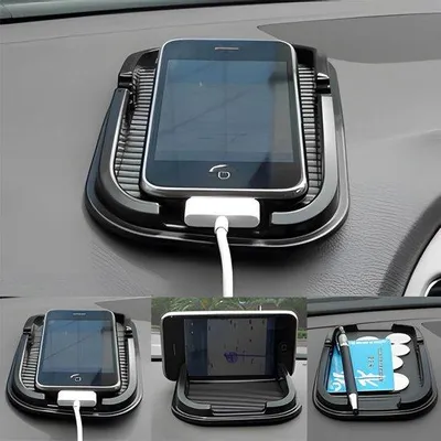 Productafbeelding van 3-in-1 antislipmat voor smartphone - geschikt voor dashboard - 1 stuk