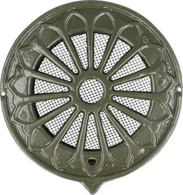 Produktbild von Elegantes rundes Alu-Belüftungsgitter antike Optik Nostalgiegitter Insektenschutzgitter Grün 150mm