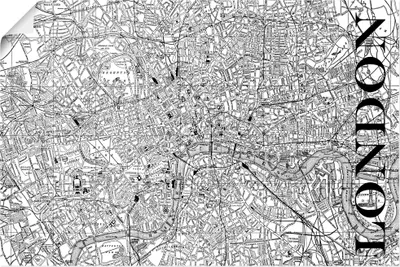 Produktbild von ARTland Poster London Karte Straßen Karte Größe: 30x20 cm