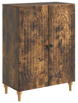Zdjęcie produktu dla Komoda boczna vidaXL, kolor dąb bielony, 66 x 34,5 x 90 cm, płyta wiórowa