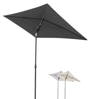 Obrázek produktu pro Slunečník s krytem - Tmavě šedý - 180 x 120 cm - Ruční ovládání - UV ochrana 50+ na balkon a zahradu
