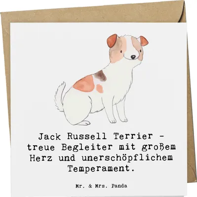 Produktbild von Mr. & Mrs. Panda Grußkarte Jack Russell Terrier - Weiß - Geschenk, doppelkarte, Hund, treue Begleiter, Glückwunschkarte, Hunderassen Beschreibung, Hunderasse, Freund