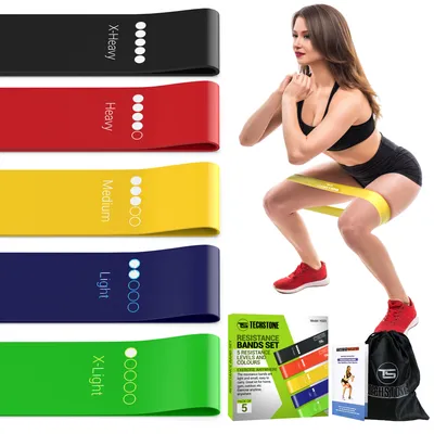 Immagine prodotto di Set di 5 bande elastiche Desire Deluxe – Bande elastiche per l'allenamento della forza, ideali per l'uso domestico, perfette sia per uomini che per donne