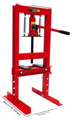 Obrázok produktu pre Ručný hydraulický lis, nosnosť 6 ton, robustný dielenský nástroj, červený