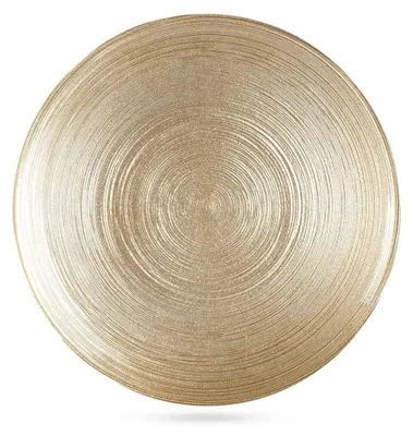 Zdjęcie produktu dla Talerz deserowy - szklany - okrągły - 21 cm - złoty