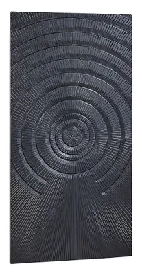 Produktbild von Kobolo Wandbild Wanddeko Holzbild - SURAT - MDF Holz – schwarz - Wohnzimmer Esszimmer Flur Deko Einrichtung Leinwand Foto Abstrakt Kunst Modern