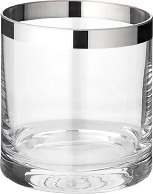 Produktbild von Windlicht Molly, mundgeblasenes Kristallglas mit Platinrand, Höhe 8 cm, Durchmesser 7 cm