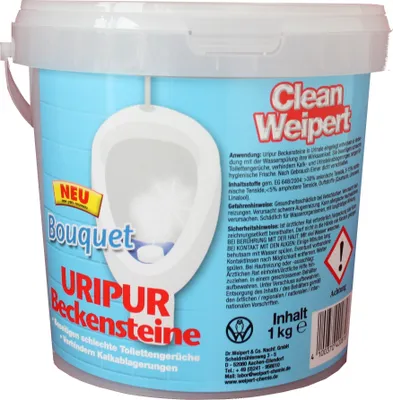 Produktbild von Uripur Toiletten Beckenstein beseitigt schlechte Toilettengerüche + beseitigt Kalkablagerungen  1 kg