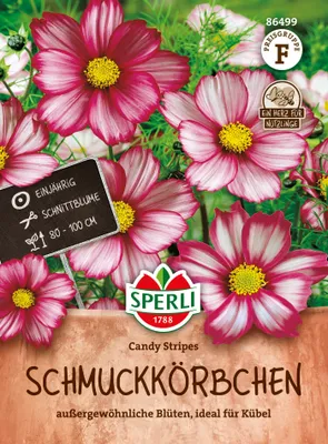 Produktbild von SPERLI Schmuckkörbchensamen Candy Stripes Cosmos bipinnatus 30 Pflanzen