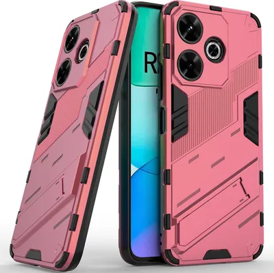 Image de Etui pour Xiaomi Redmi 13 Etui de protection antichoc en PC TPU Hybride avec fonction Stand Rose