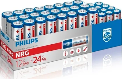 Immagine prodotto di Philips NRG batterie alcaline AA-24 e AAA-12 confezione risparmio