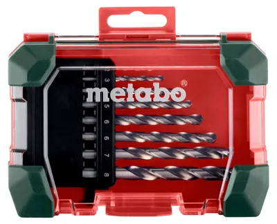 Produktbild von metabo HSS-G Bohrer Set SP, 8-teilig, Spiralbohrer für Metall & Stahl