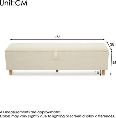 Immagine prodotto di okwish Mobiletto porta scarpe da panca con contenitore idraulico e look in velluto a coste, contenitore per il soggiorno e il corridoio, beige