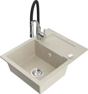 Image de Enzo granit évier 1 avec égouttoir y compris mélangeur Aster, beige (6506-69-73450-07)
