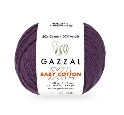 Produktbild von Gazzal Baby Baumwolle XL 50g 105m Strickgarn Baumwolle Amigurumi Violett