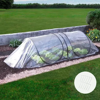 Produktbild von Folientunnel aus transparenter PVC-Folie, modular erweiterbarer Pflanztunnel