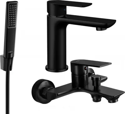 Produktbild von Mexen Alfa R72 Badewannenset, Schwarz - 745703R72-70